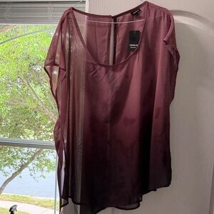 torrid Sheer Scoop Neck Chiffon Blouse - Plum